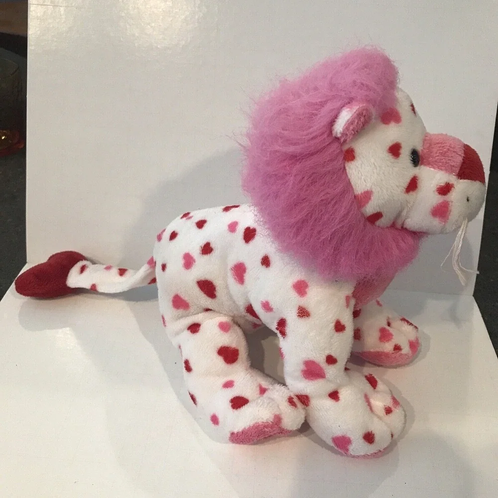 Webkinz LOVE LION Valentine's NO Code HM394‎ Ganz Pink Hearts RETIRED 12
